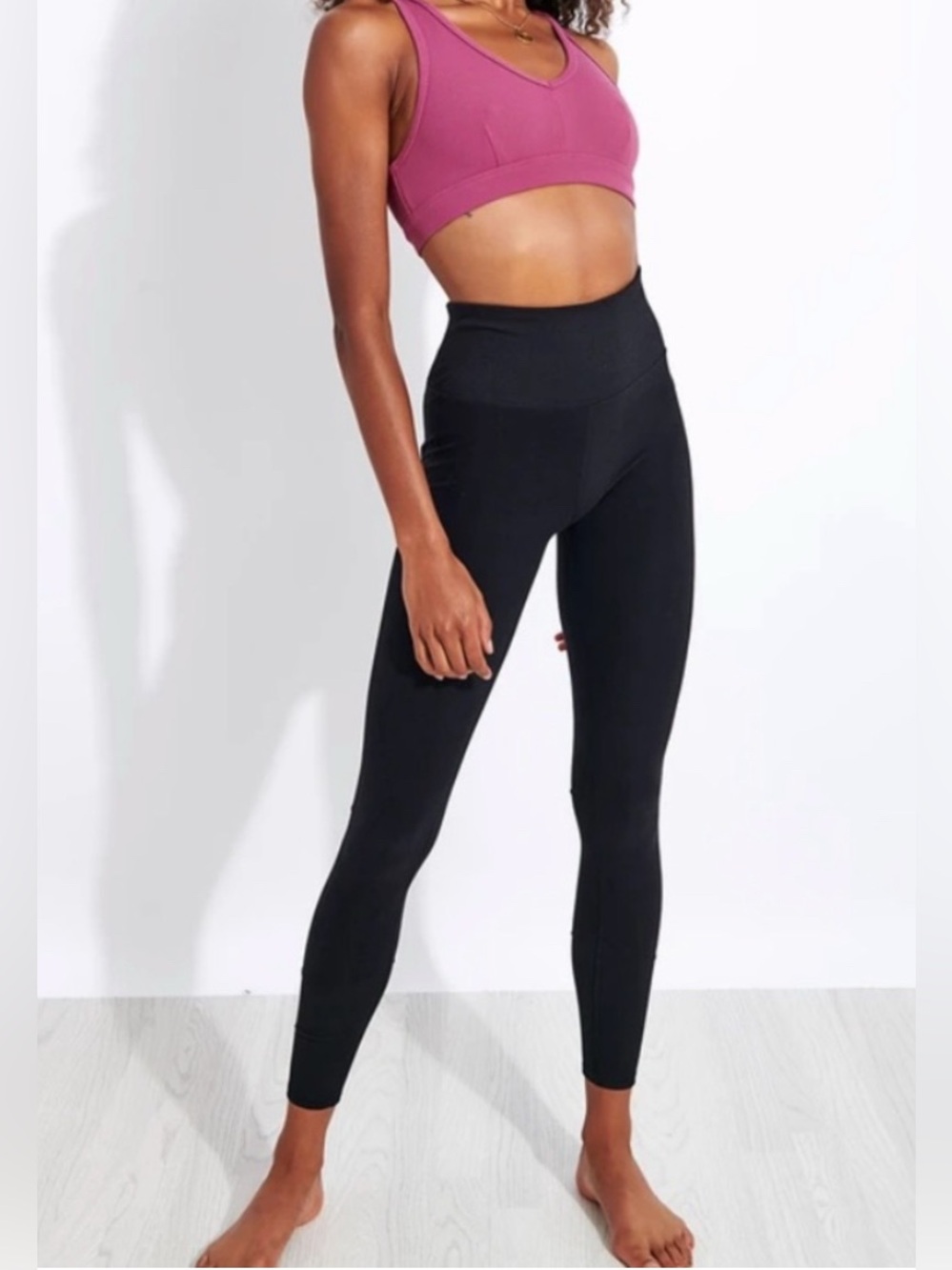 Alo Alosoft Lounge‎ Leggings Size Medium in Black Rib Yoga Athleisure